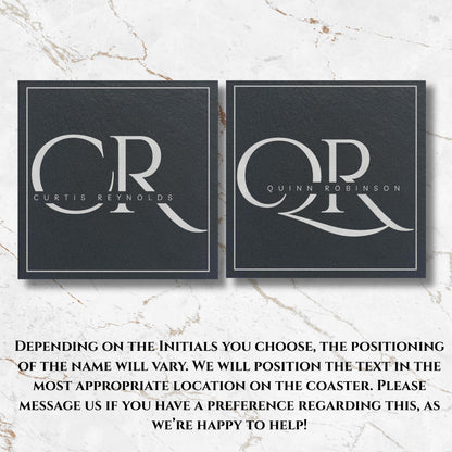 Personalisable Name & Initials Slate Coaster Gift
