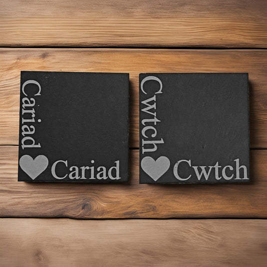 Welsh Heart Slate Coasters