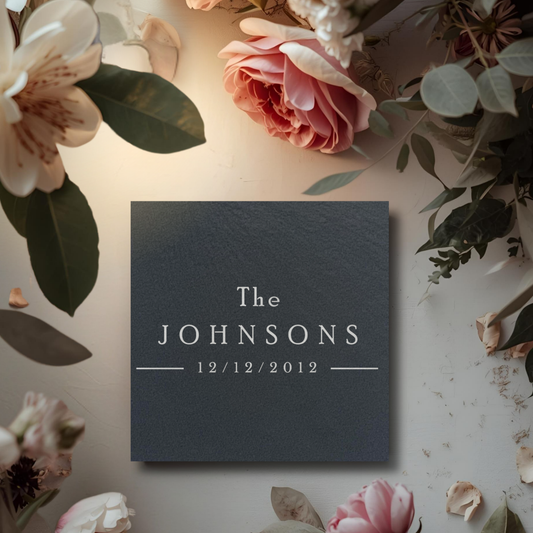 Customisable Wedding Slate Coasters, Engraved with Names, Initials and Date