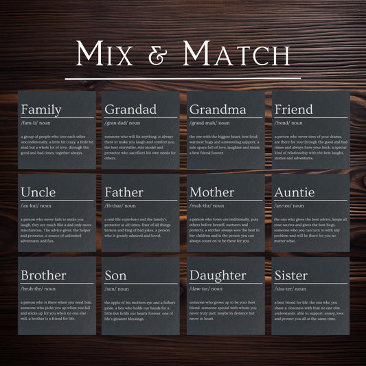 Family Slate Coaster Dictionary Definition Gifts