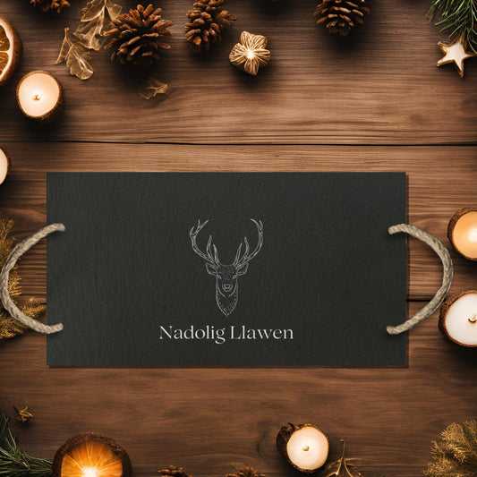 Welsh Christmas Slate Cheeseboard