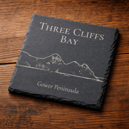 Gower Slate Coaster Set - Welsh Gift Idea