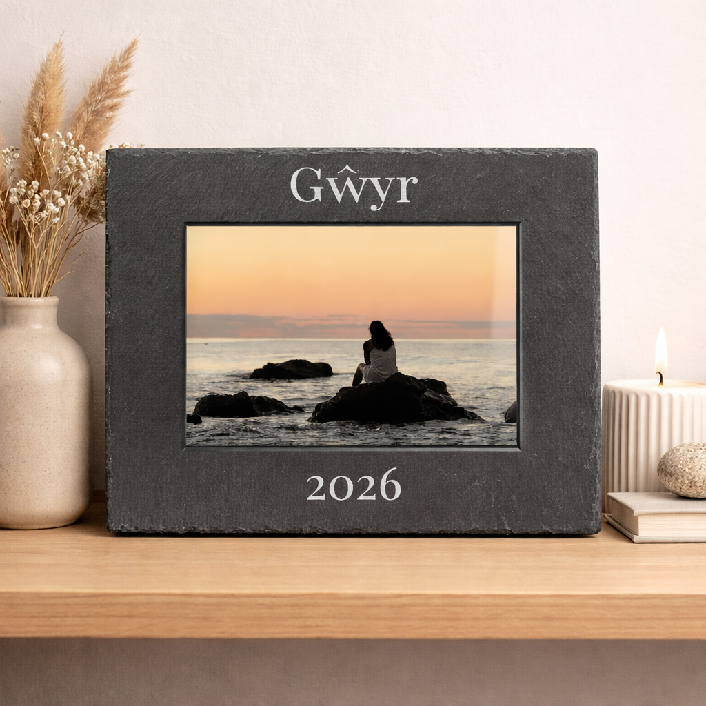Customisable Top & Bottom Text Slate Frame