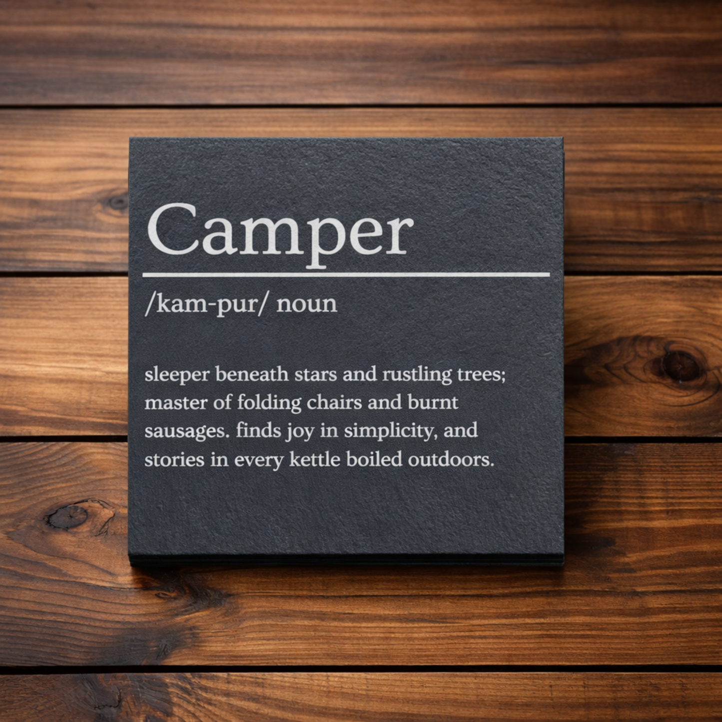 Camper Dictionary Slate Coaster