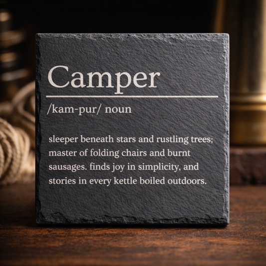 Camper Dictionary Slate Coaster