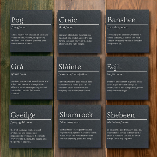 Irish Dictionary Slate Coaster Set