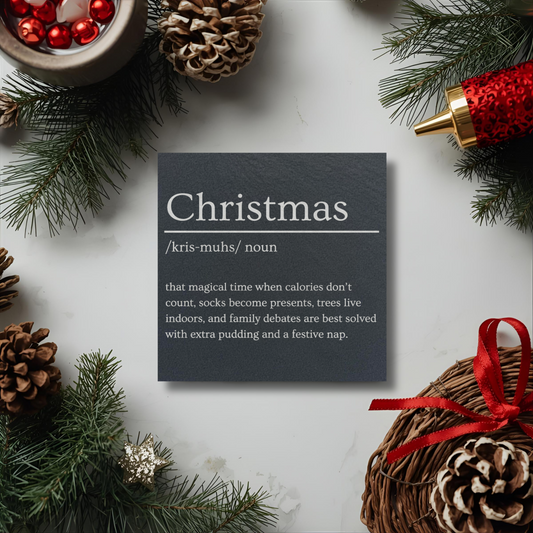 Christmas Slate Coaster Dictionary Definition