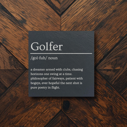 Golfer Dictionary Slate Coaster Gift