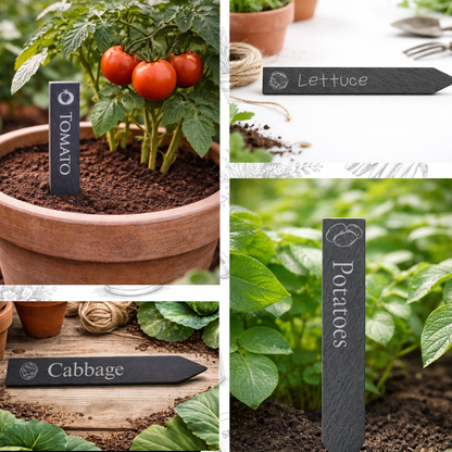 Engraved Slate Plant Marker - Name & Image