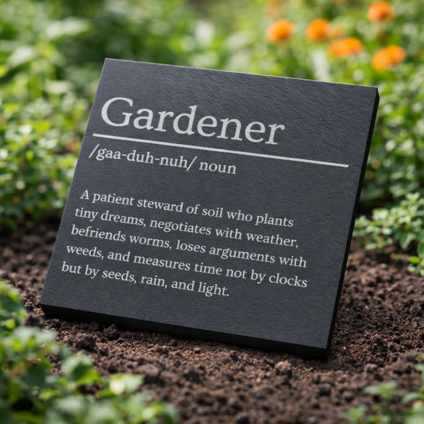 Gardener Dictionary Slate Coaster
