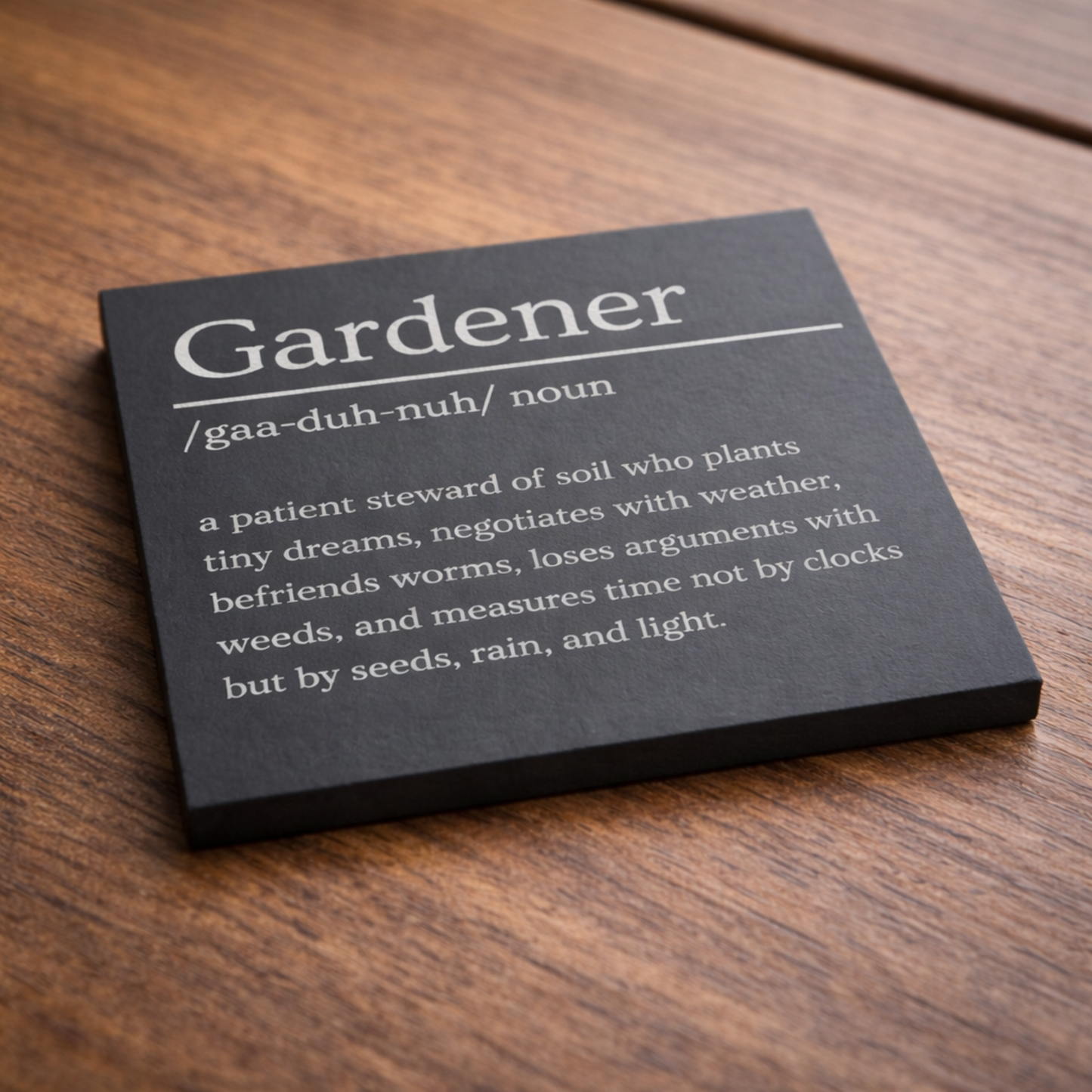 Gardener Dictionary Slate Coaster