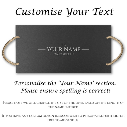 Personalized Family Kitchen Slate Cheeseboard