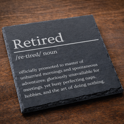 Retired Engraved Slate Coaster