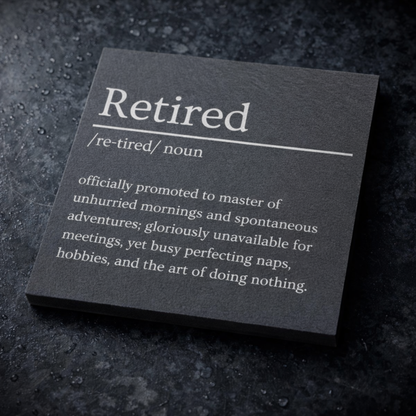 Retired Engraved Slate Coaster