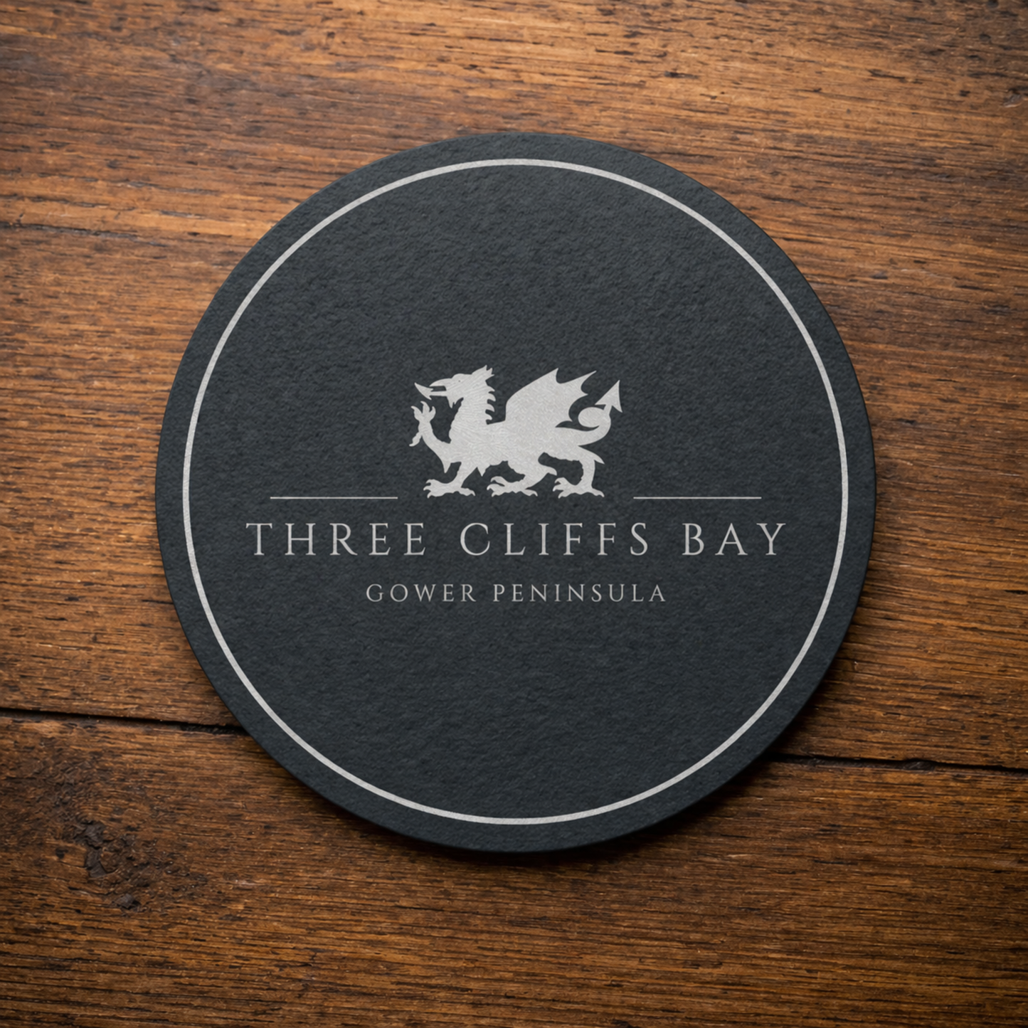 Customisable Welsh Dragon Slate Coaster