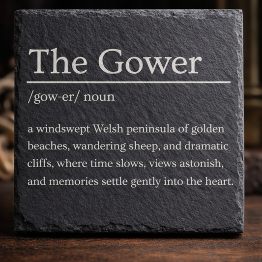 The Gower Slate Dictionary Coaster