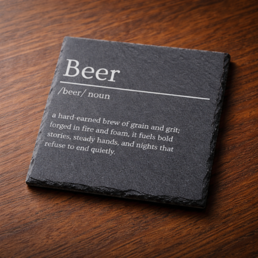 Beer Engraved Slate Dictionary Coaster