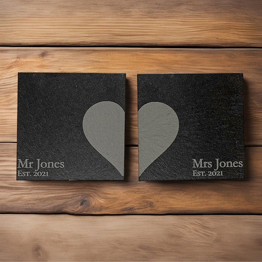Mr & Mrs Custom Matching Coasters