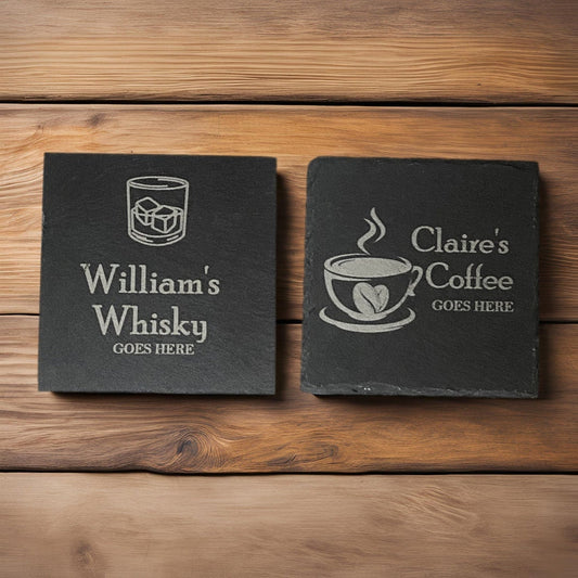 Custom Name & Drink Slate Coasters