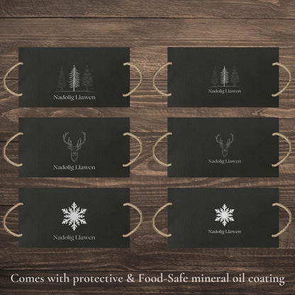 Welsh Christmas Slate Cheeseboard