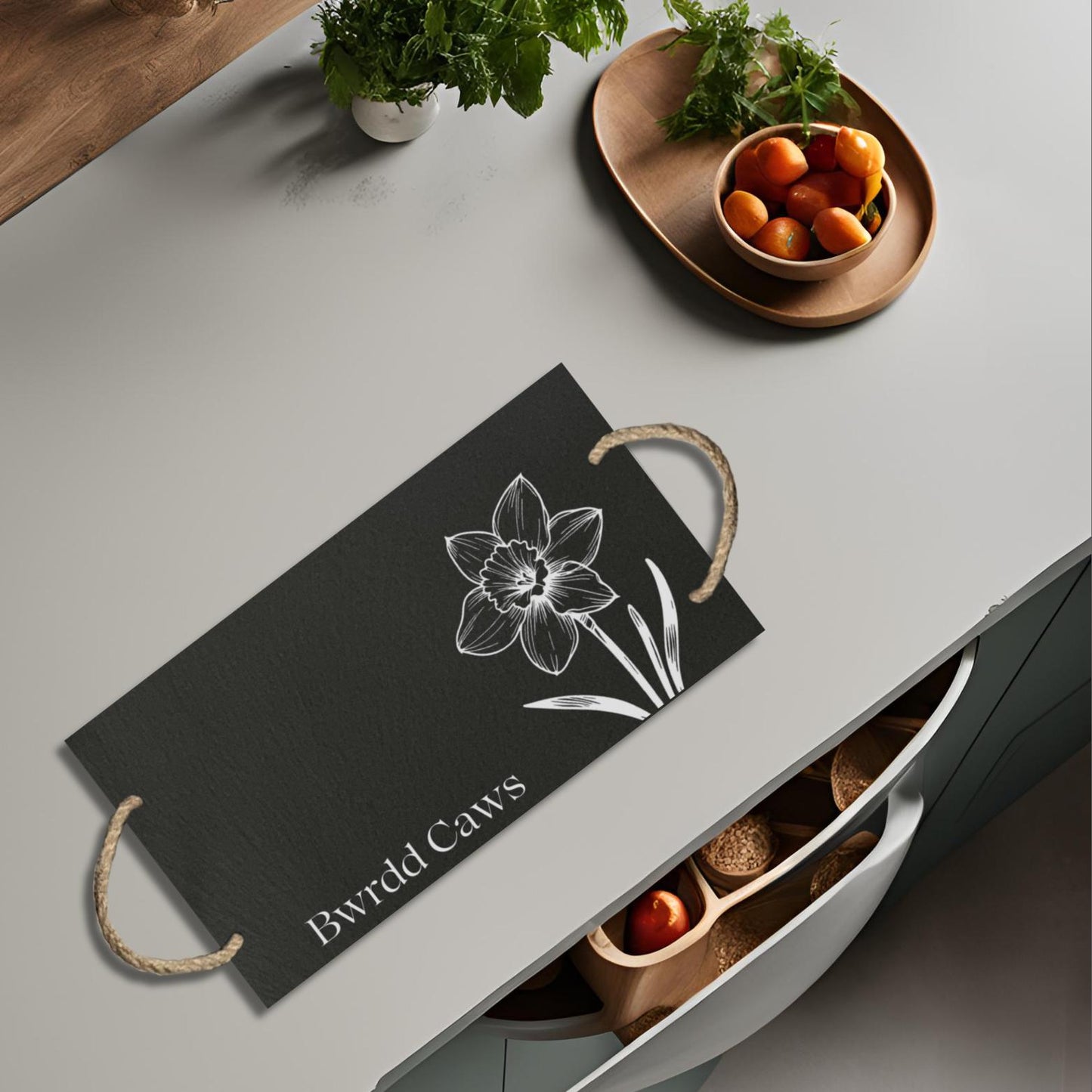 ' Bwrdd Caws' Welsh Gift Slate Cheeseboard