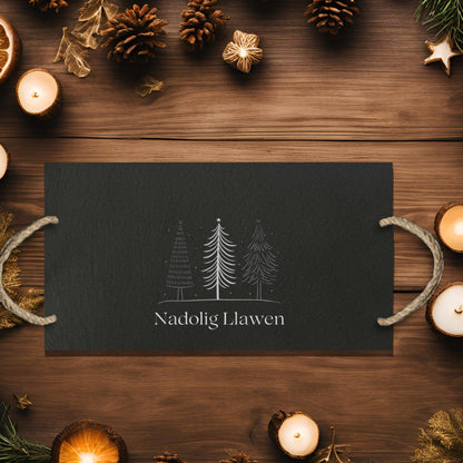 Welsh Christmas Slate Cheeseboard