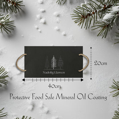 Welsh Christmas Slate Cheeseboard
