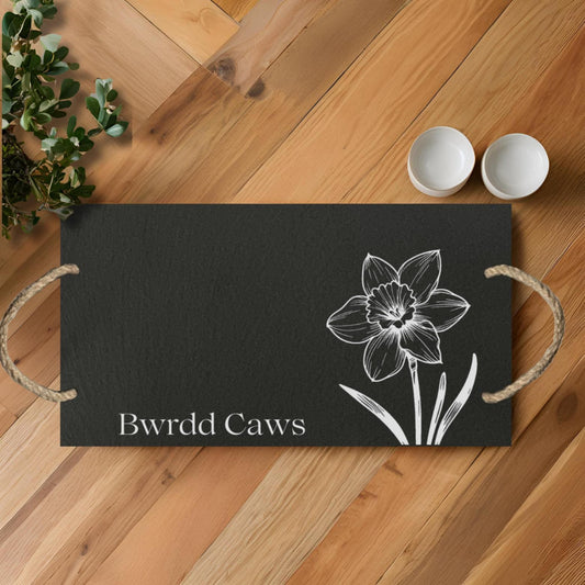 ' Bwrdd Caws' Welsh Gift Slate Cheeseboard