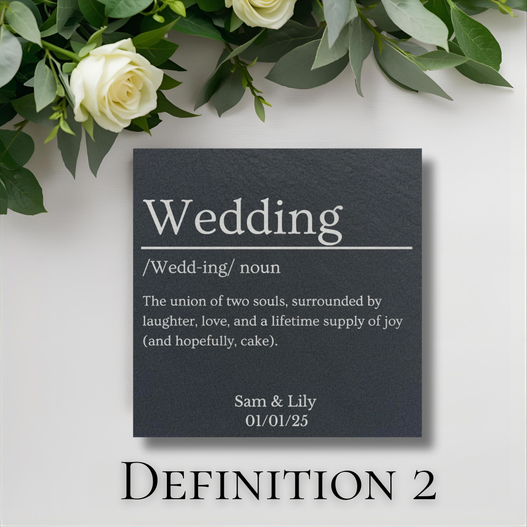 Customisable Wedding Dictionary Definition Slate Coaster