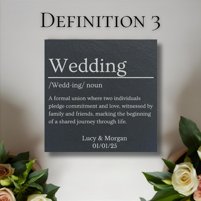 Customisable Wedding Dictionary Definition Slate Coaster