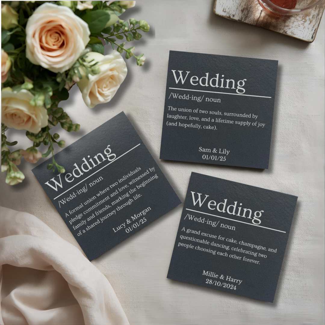 Customisable Wedding Dictionary Definition Slate Coaster