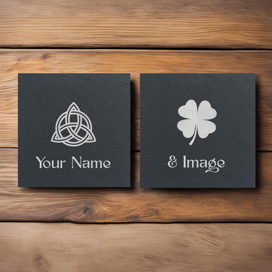 Irish Shamrock & Trinity Knot Slate Coasters