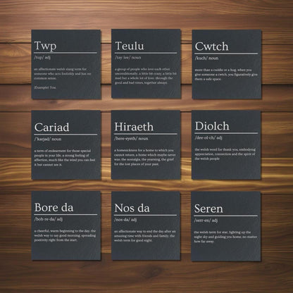 Welsh Dictionary Slate Coasters